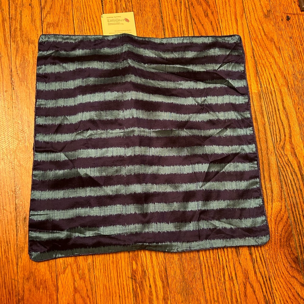 NWT Silk striped pillow cover